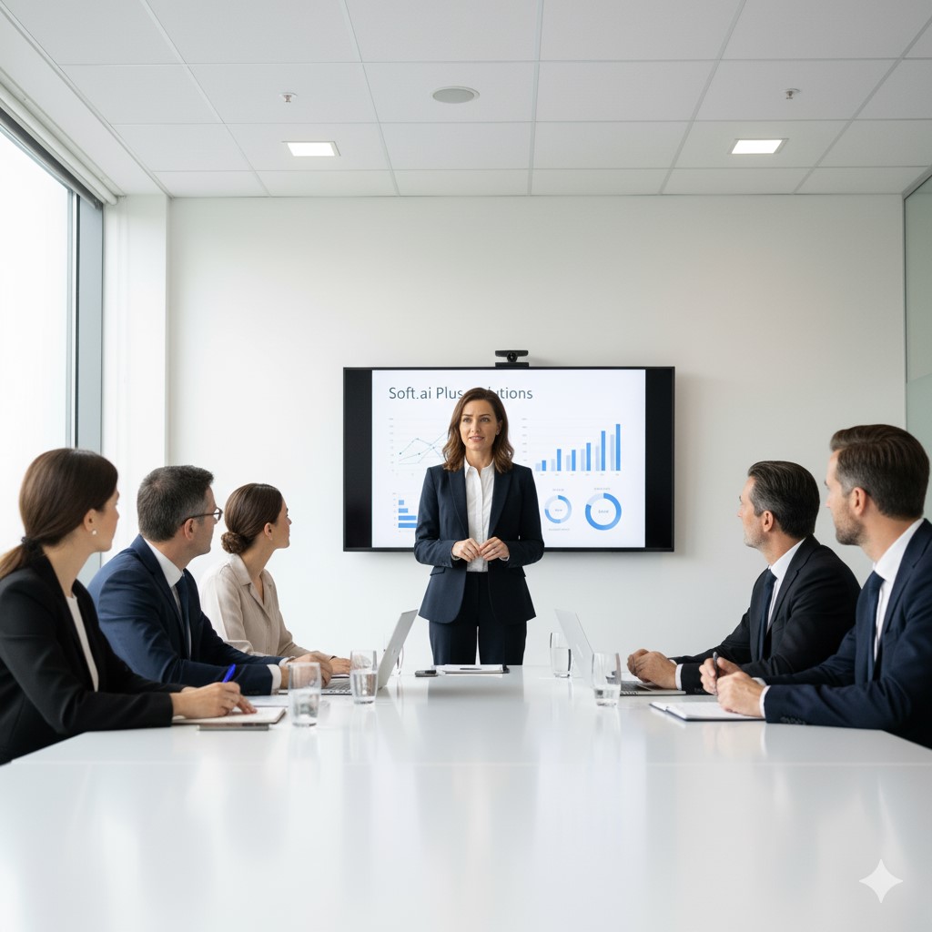 Team collaborating in office