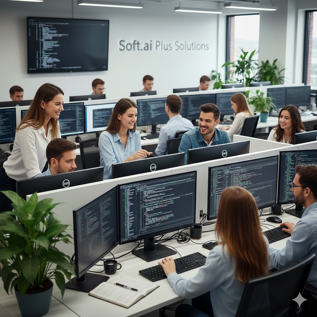 Warehouse staff using mobile scanning devices
